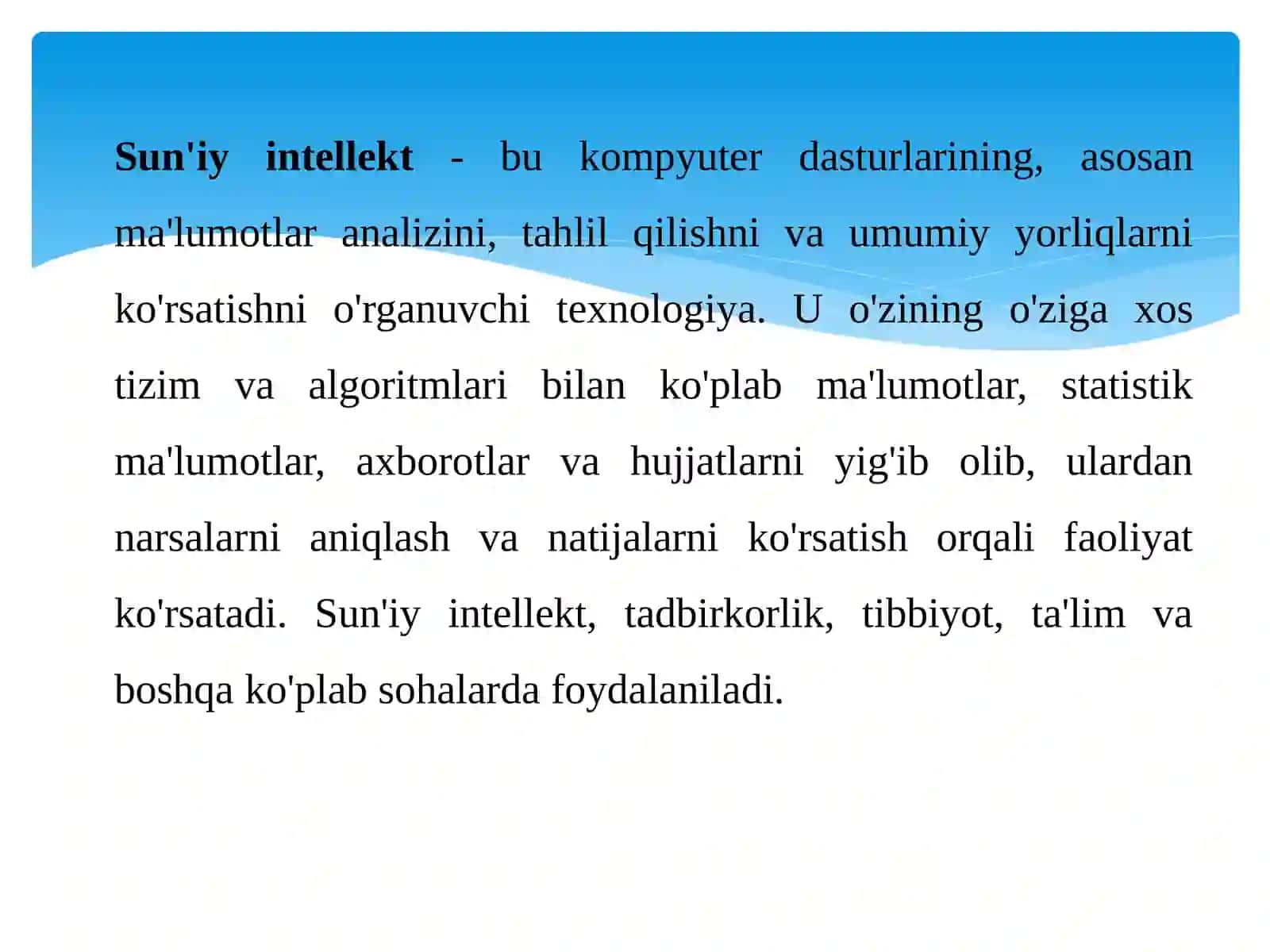 Sun’iy intellekt texnologiyasi 4
