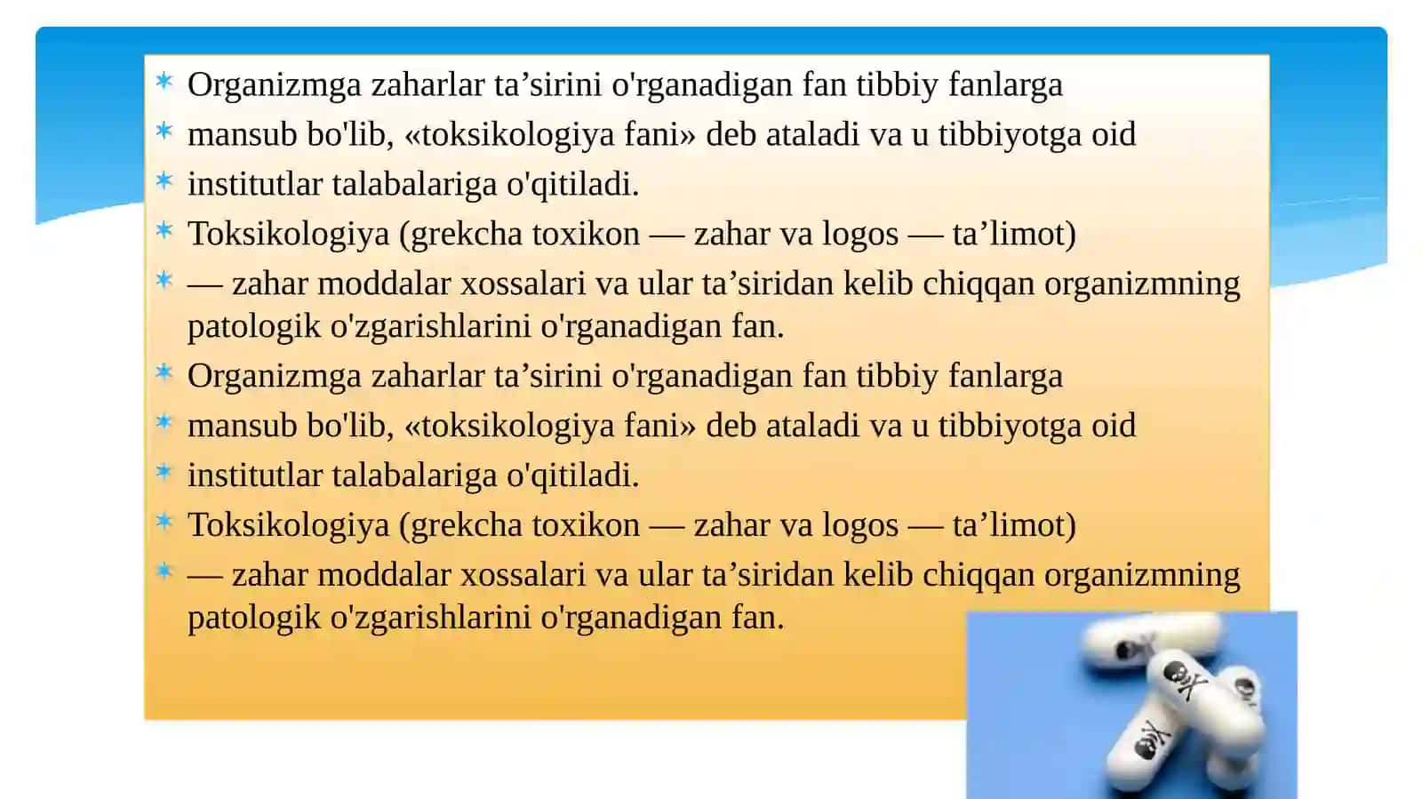 Zaharlar, zaharlanish va zaharlarning organizmdagi metabolizmi 4