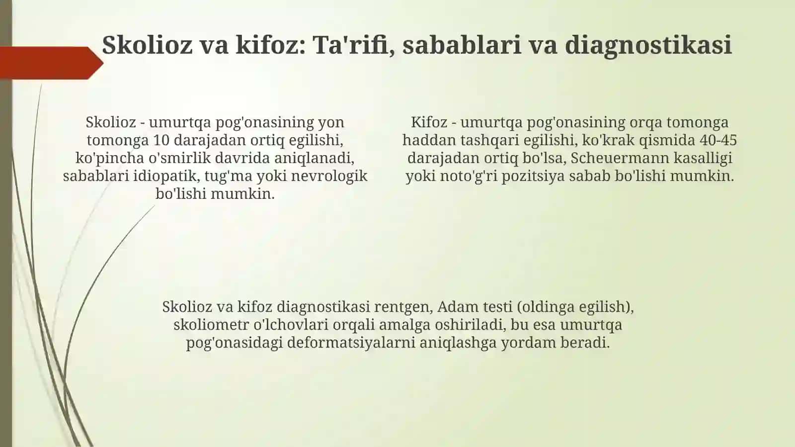 Kasallikdanso‘ngsalomatlikniqaytatiklashdareabilitatsiya.Skoliozvakifozdareablitatsiya 4