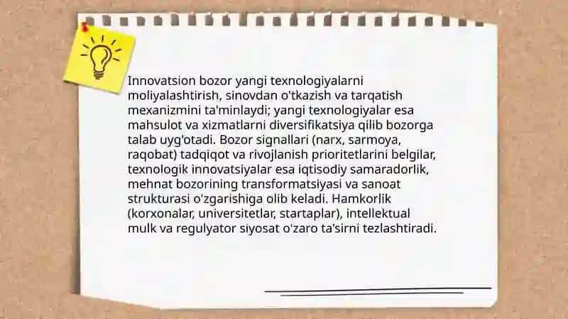 Innovatsion bozor tuzilmasi va uning yangi texnologiyalar rivojlanishiga ta'siri 4