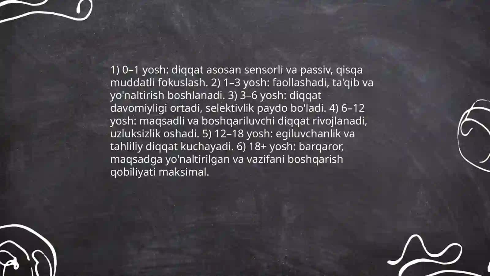 Diqqatning rivojlanishi va buzilishi 4