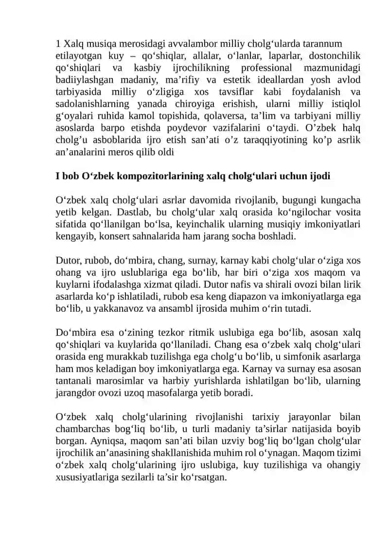 O'zbekiston kampazitorlarining xalq cholg'ulari uchun yaratgan maxsus asarlari 4