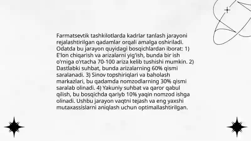 Farmatsevtik tashkilotida kadrlar boshqaruvi asoslari 4