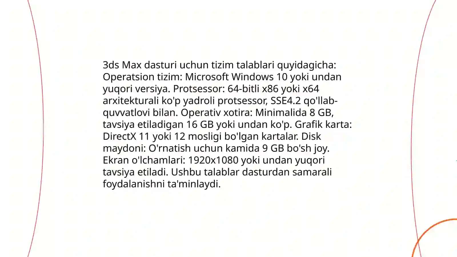 3DS MAX dasturini o‘rnatish. Dasturning menyulari va ish qurollari haqida ma’lumot 4