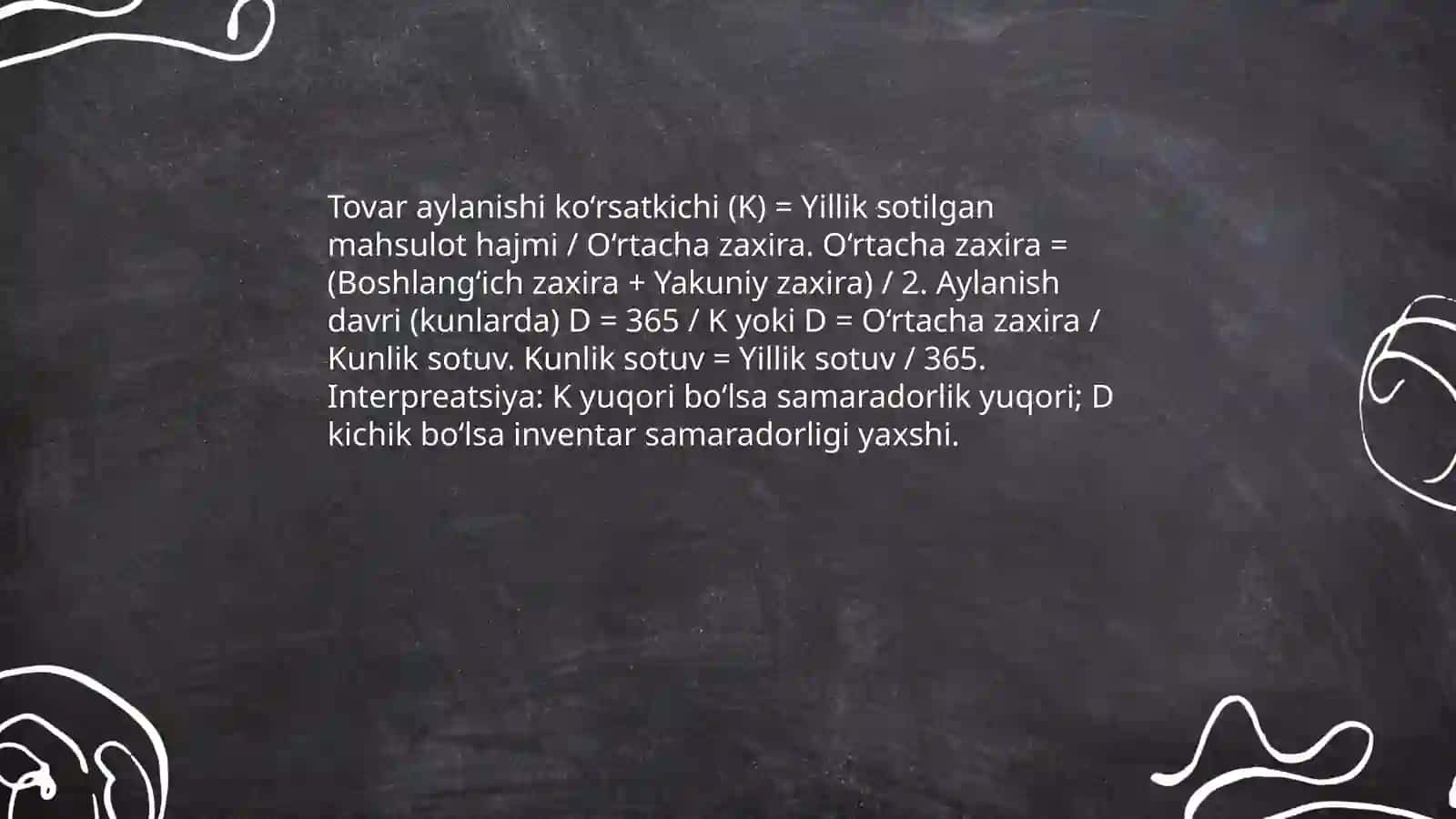 Ovqatlanish korxonalarining tovar aylanishi va mahsulot ishlab chiqarish ko‘rsatkichlarini tahlil qilish 4