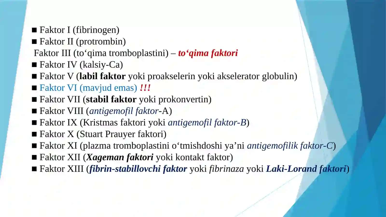Qon ivish jarayoni va koagulatsion faktorlarning ahamiyati 4