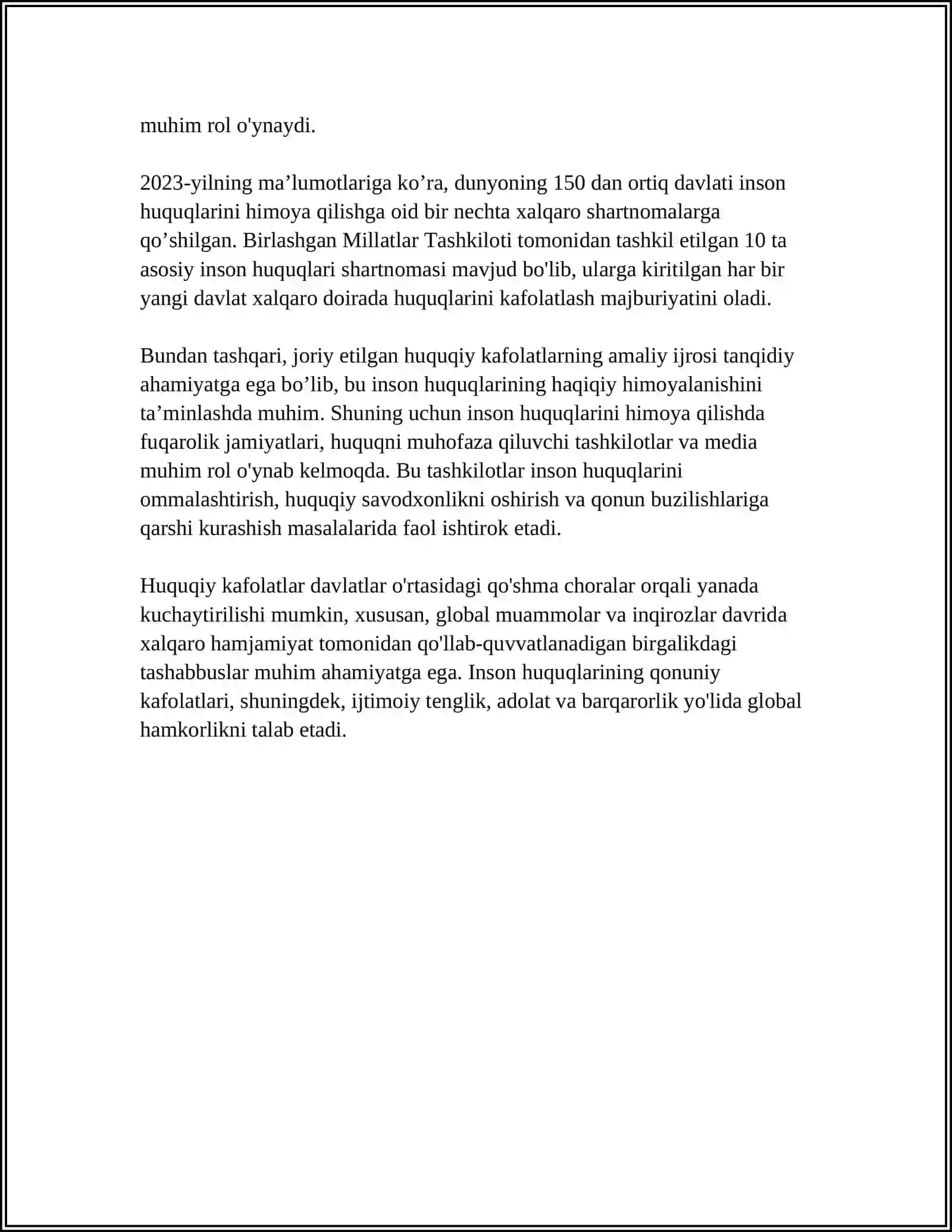 YANGI ÓZBEKISTONDA INSON HAQ-HUQUQLARI VA ERKINLIKLARI KAFOLATINING YARATILISHI 4