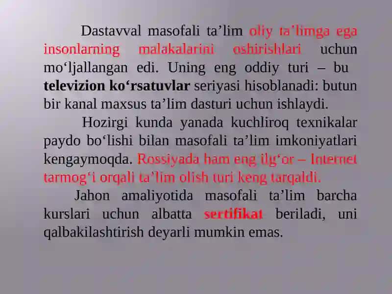 KOMPYUTER TARMOQLARIGA ASOSLANGAN MASOFAVIY TA’LIM TIZIMI 4