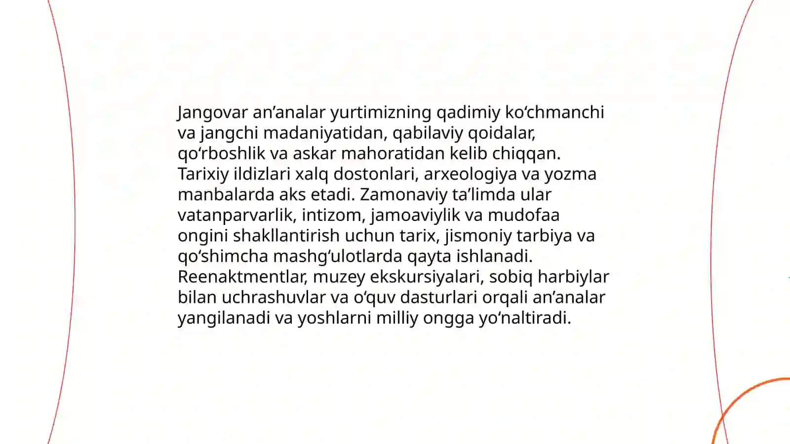 O‘quvchilarni xalq mehnati va jangovar an’analarga tayanib, harbiy vatanparvarlik ruhida tarbiyalash 4