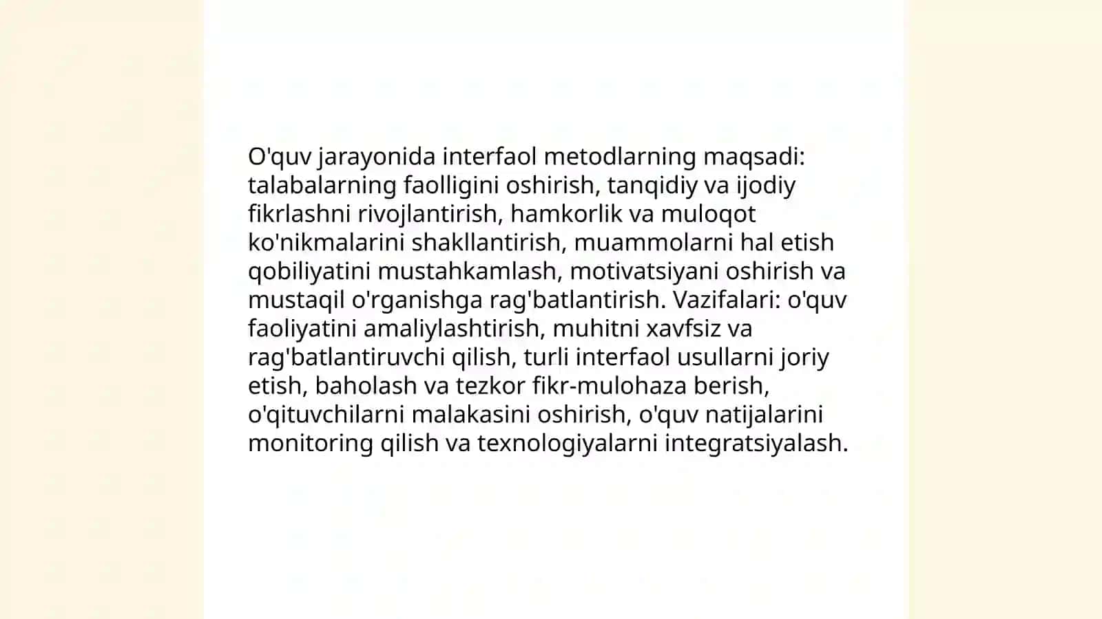 Interfaol metodlar va ularni qo'llash mahorati 4