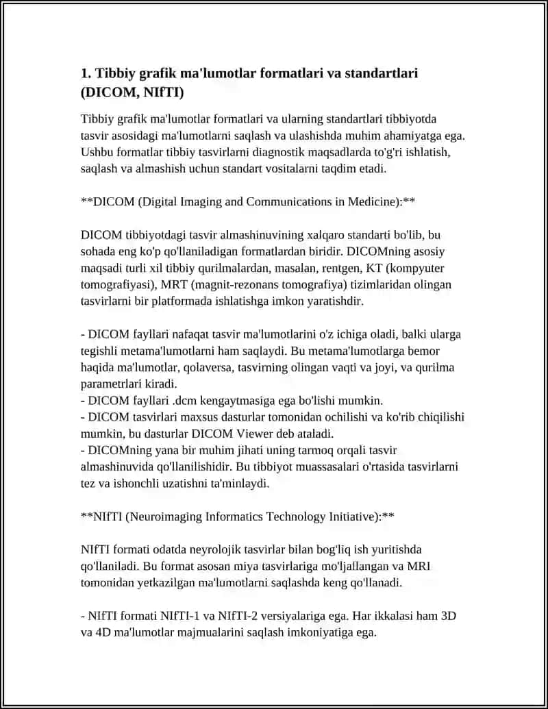 TIBBIYOT GRAFIK MAʼLUMOTLARI USTIDA ISHLASH DASTURIY TAʼMINOTI 4