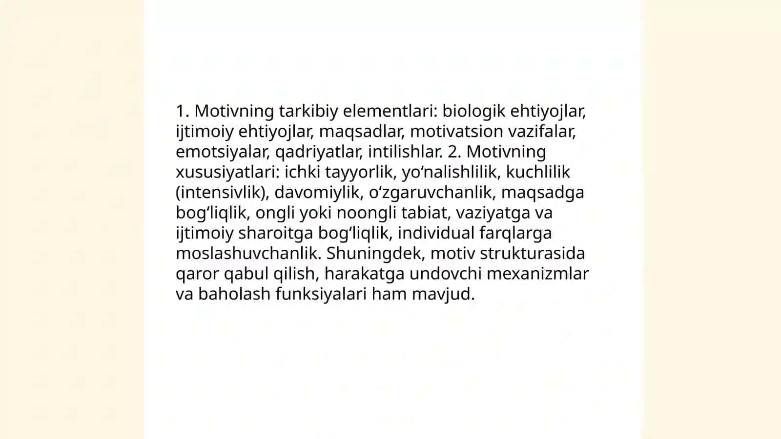 Motiv va motivatsiyalar tushunchasi 4