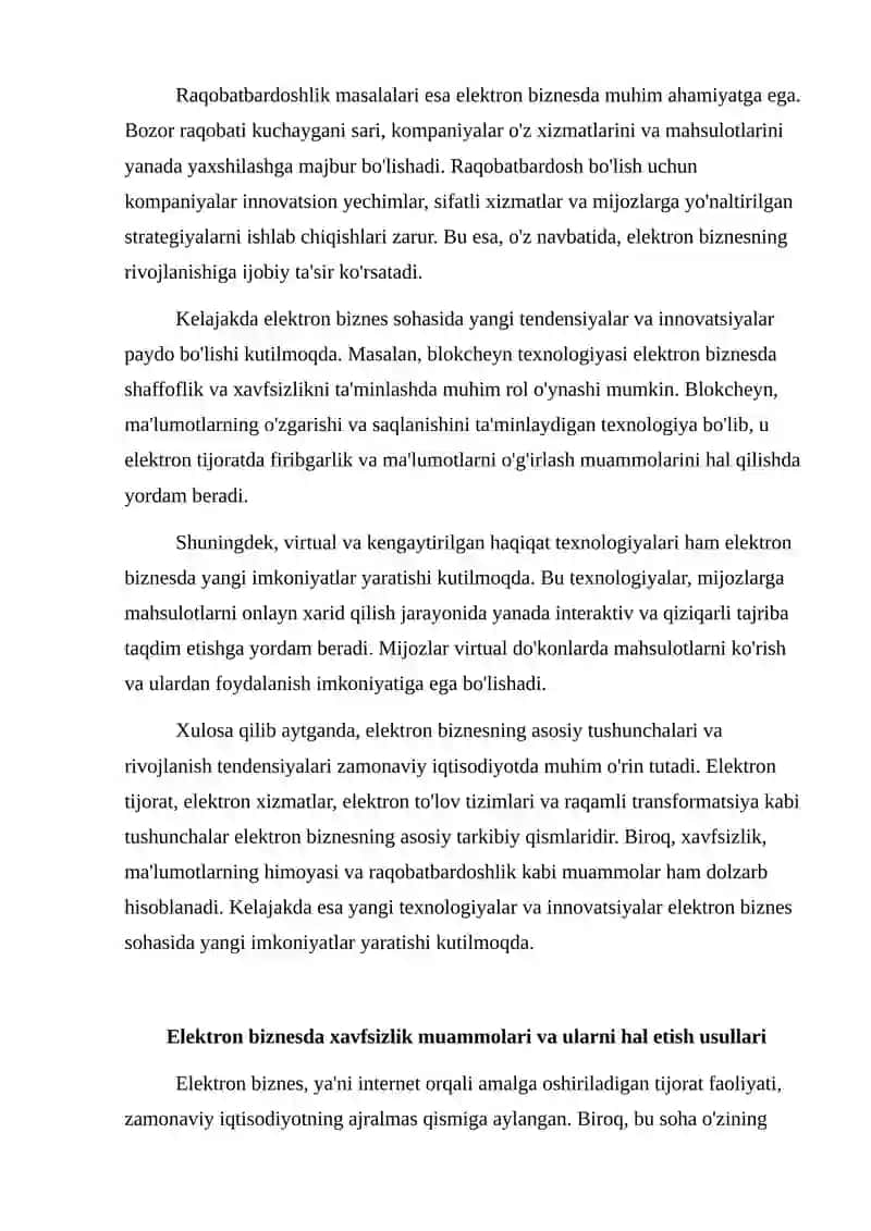 Elektron biznes va ximoya tizimi muammolari 4