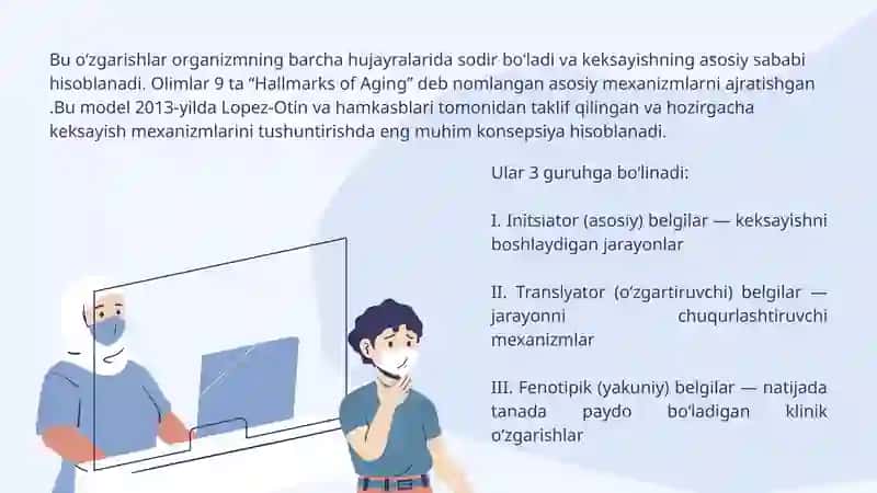Organizmdagi keksayish davriga xos o'zgarishlar 4