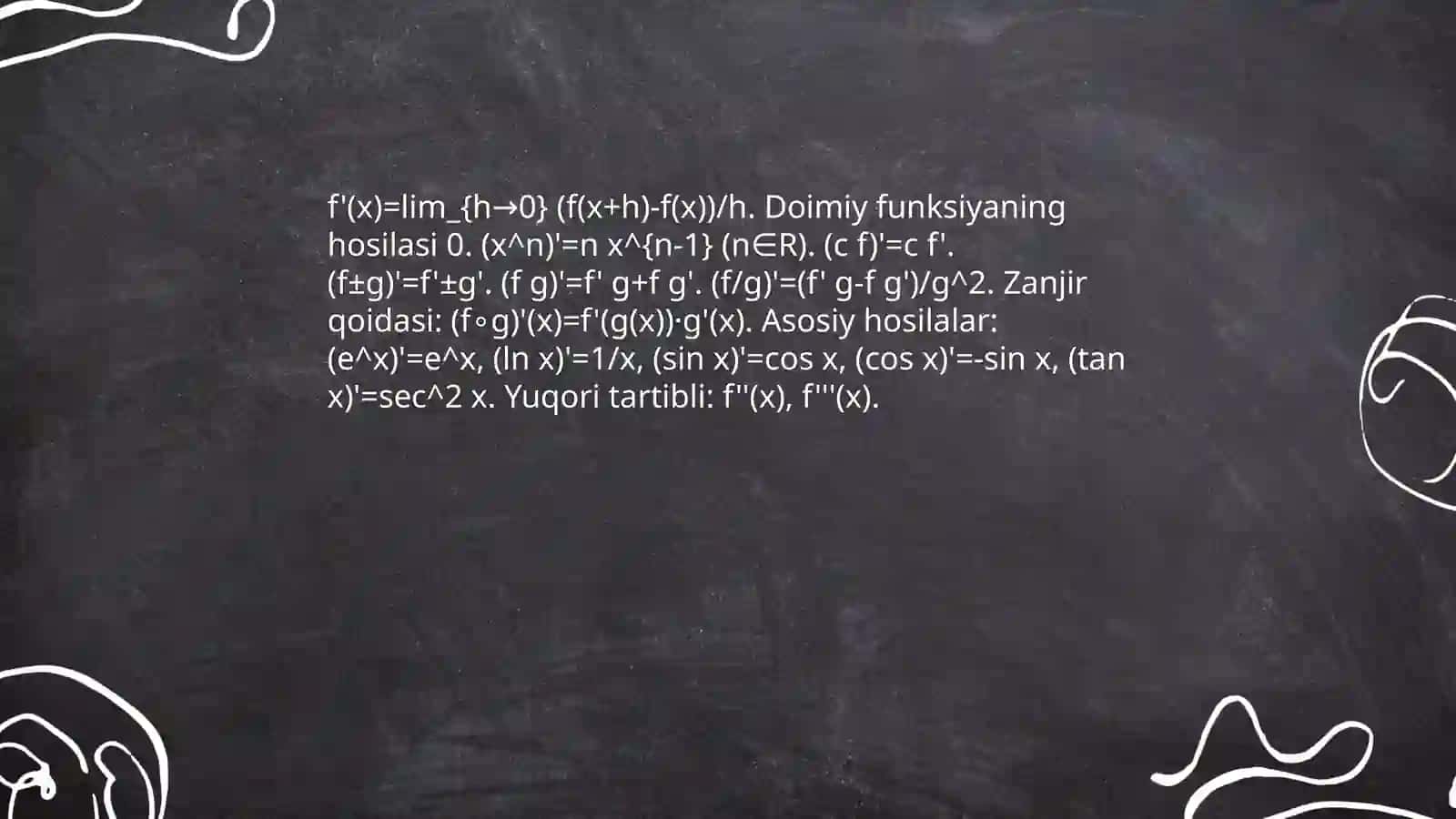 Hosila yordamida funksiyani tekshirish va grafikini yasash 4