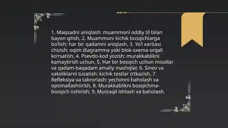 Algoritmlarning intuitiv kontseptsiyasini ishlab chiqarish 4