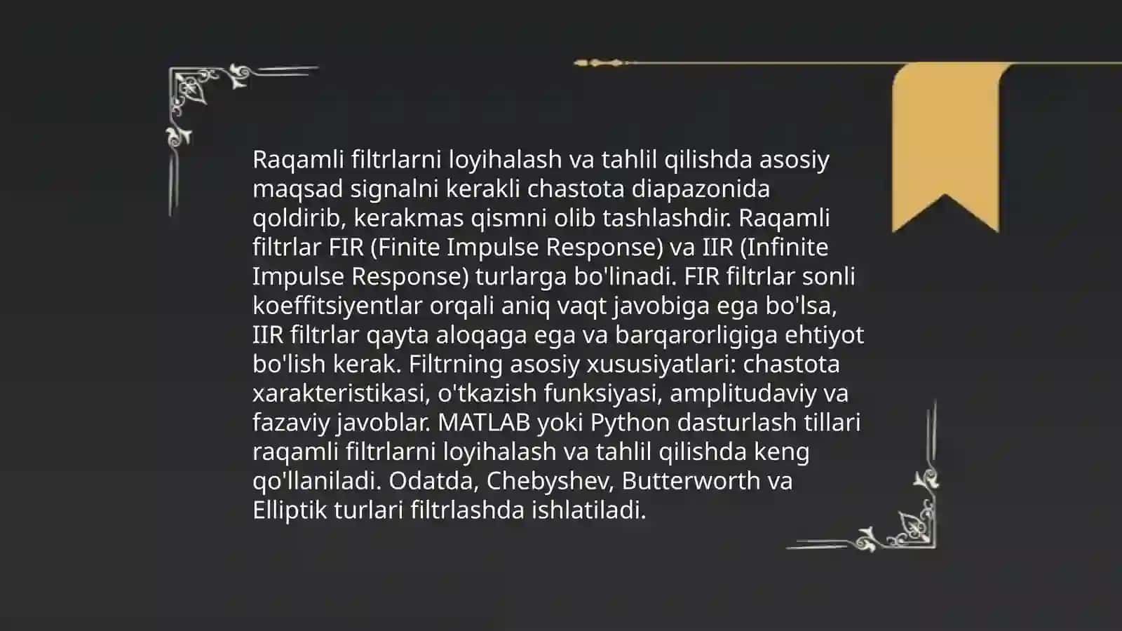 Raqamli signallarni qayta ishlash usullari 4