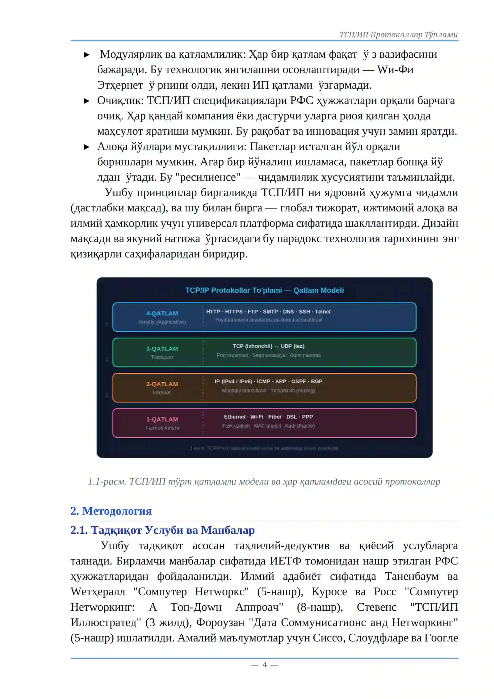 ТCП/ИП ПРОТОКОЛЛАР ТЎПЛАМИ 4