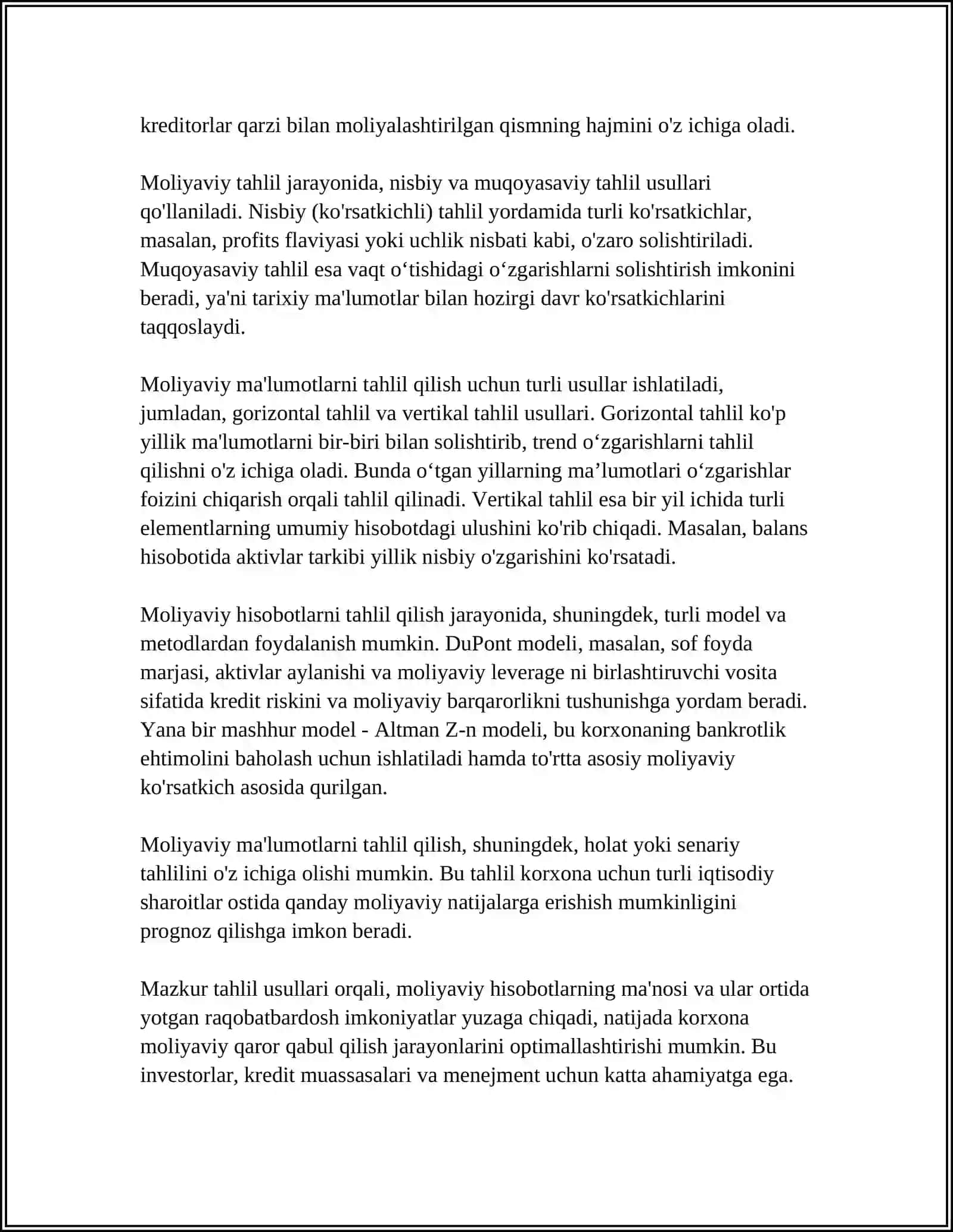 Moliyaviy malumotlar tahlili 4