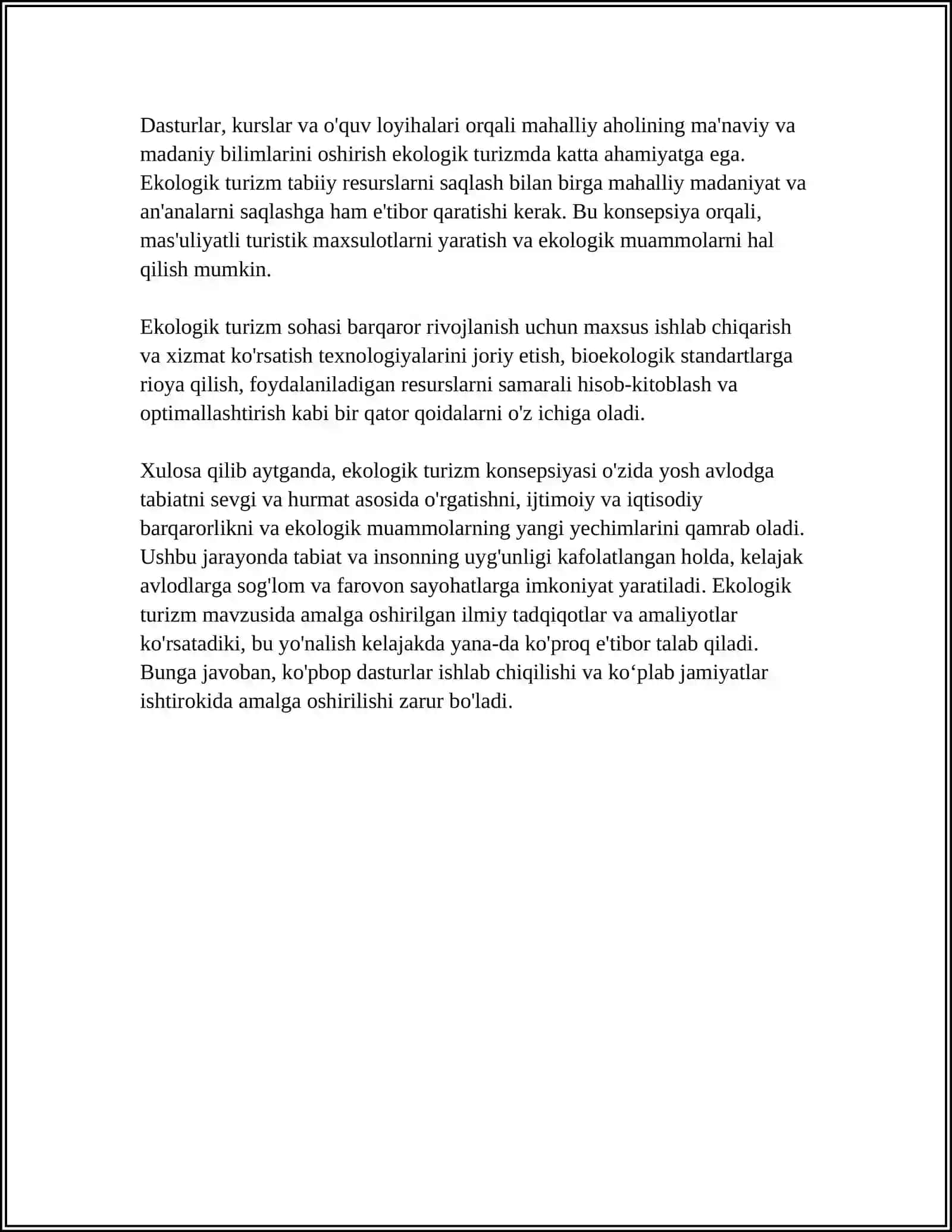 EKOLOGIK TURIZMNING TASHKILIY– HUQUQIY MASALALARI 4