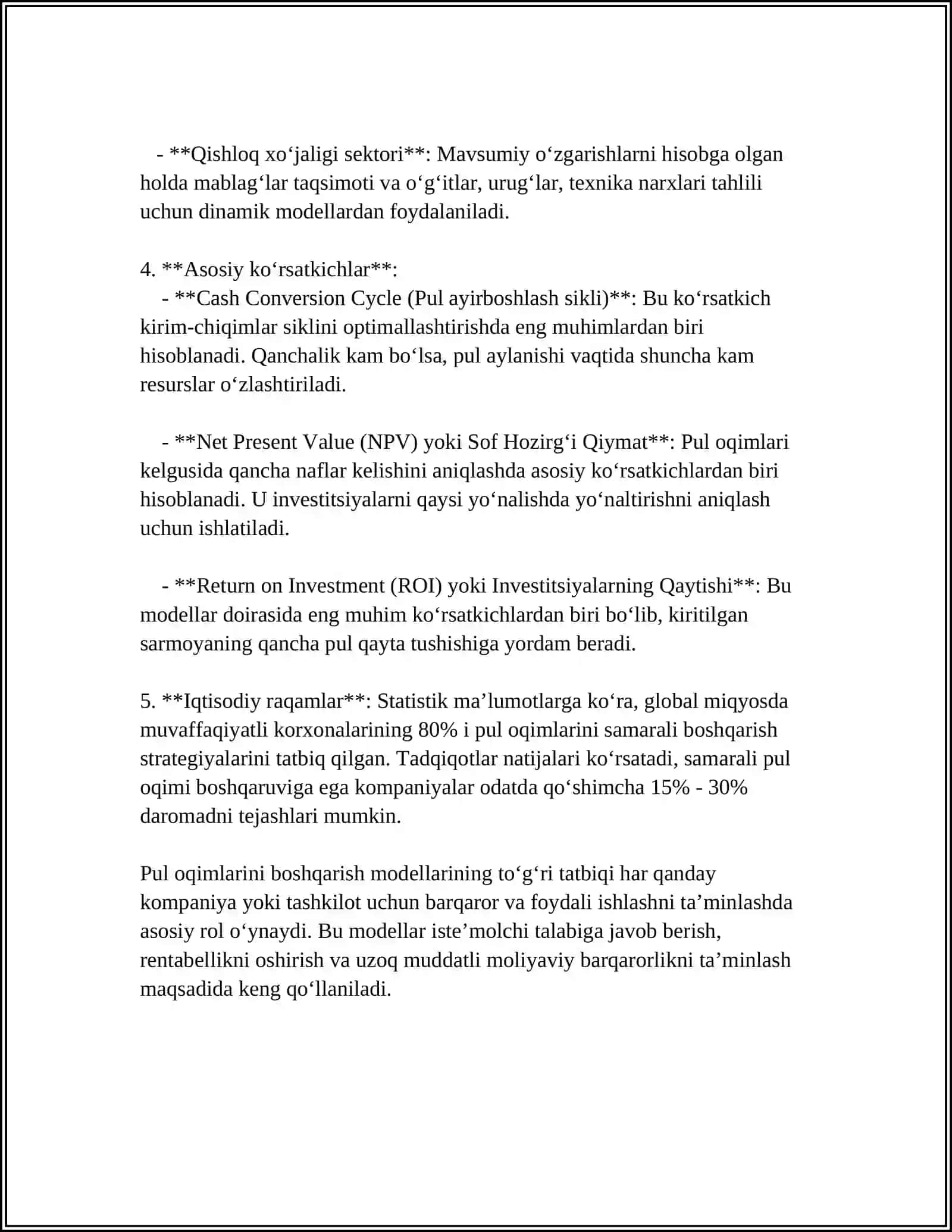 MUSTAQIL ISH Mavzu: PUL OQIMLARINING MODELLARI VA XALQARO AMALIYOT 4