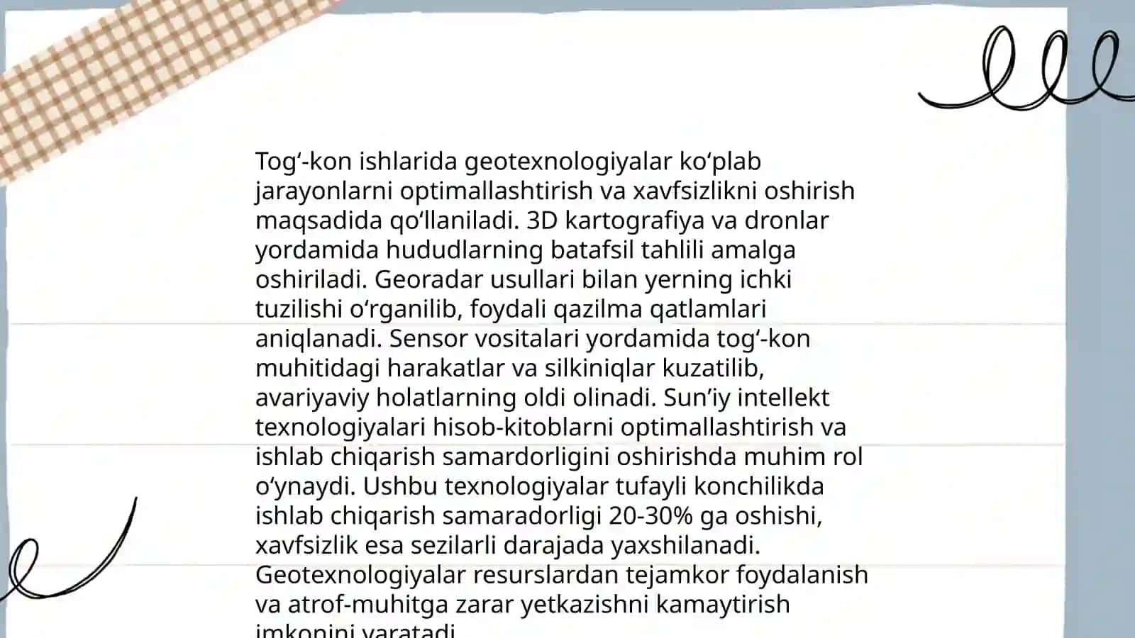 Asosiy geotexnologik sharoitlar va parametrlar 4