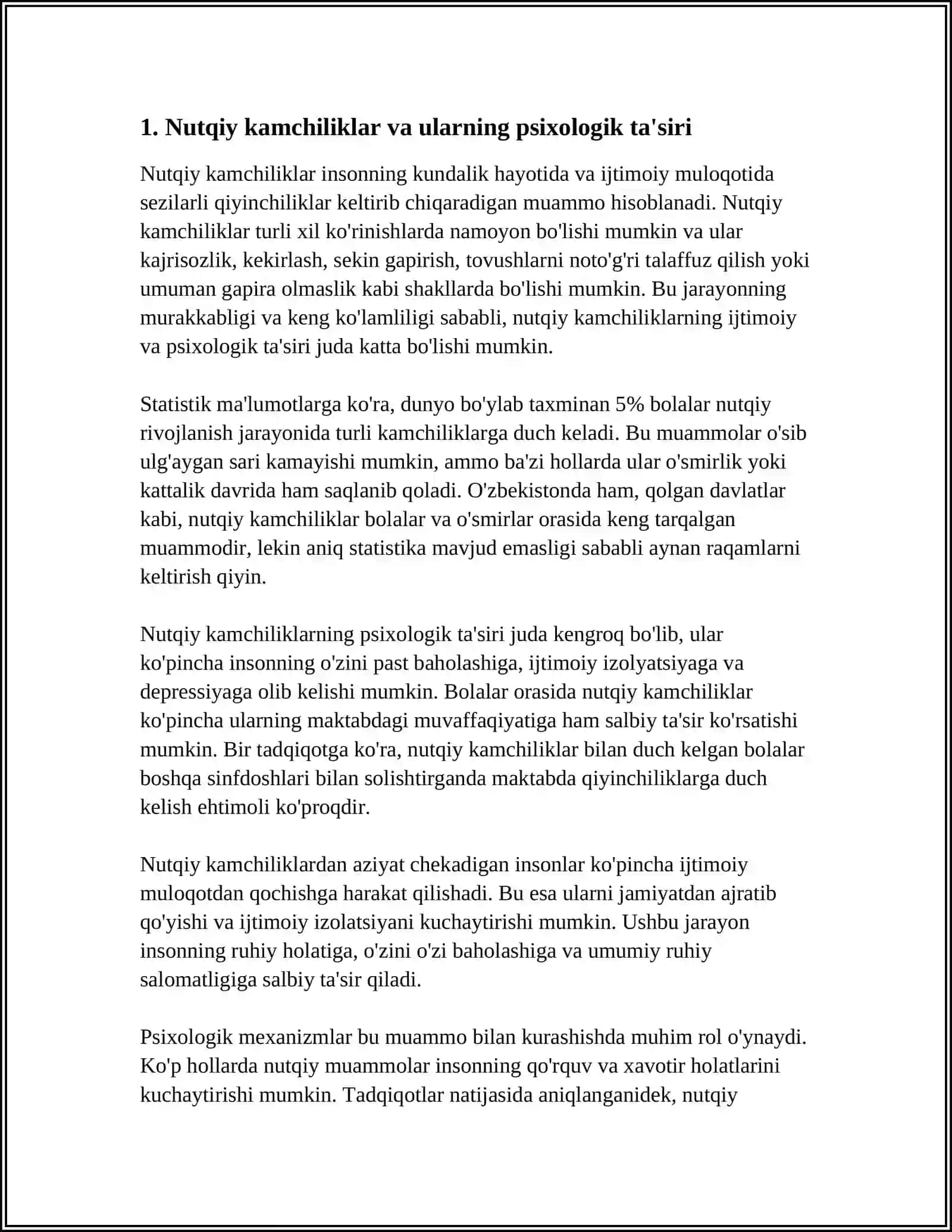 MAKTABGACHA YOSHDAGI NUTQIDA KAMCHILIGI BOLGAN BOLALARNING RUHIY JARAYONLARI XUSUSIYATLARI 4
