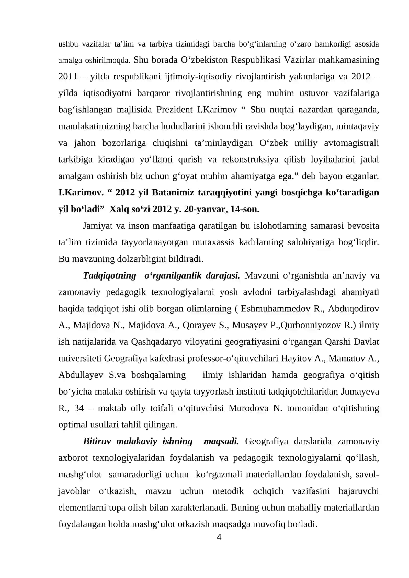 Geografiya darslarida zamonaviy axborot texnologiyalaridan foydalanish va pedagogik texnologiyalarni qo‘llash 4