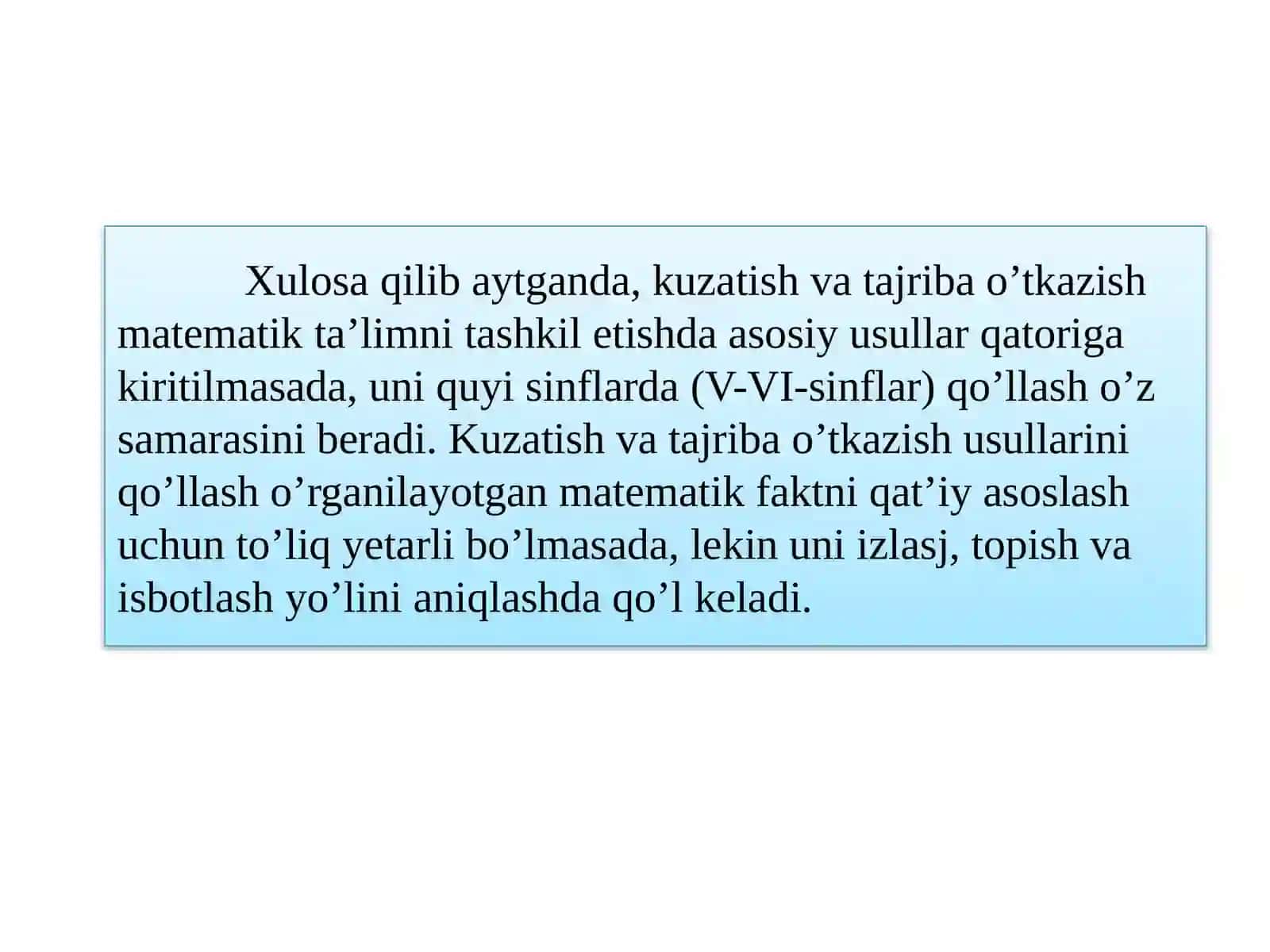 Matematikava uni o’qitishdagi ilmiy metodlar 4