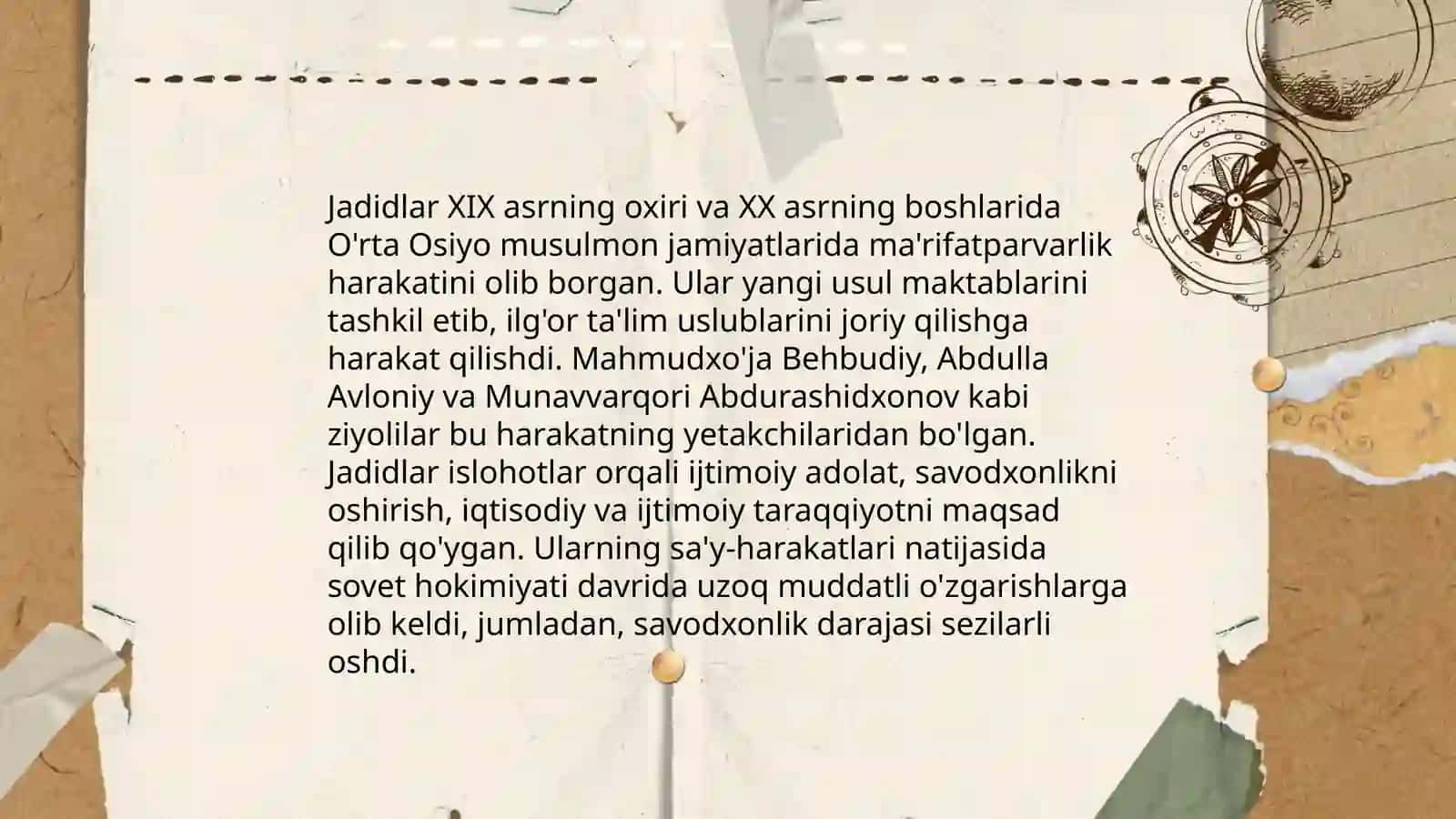 Jadid ulamolarining O'rta Osiyo ilm-fanida tutgan o'rni 4