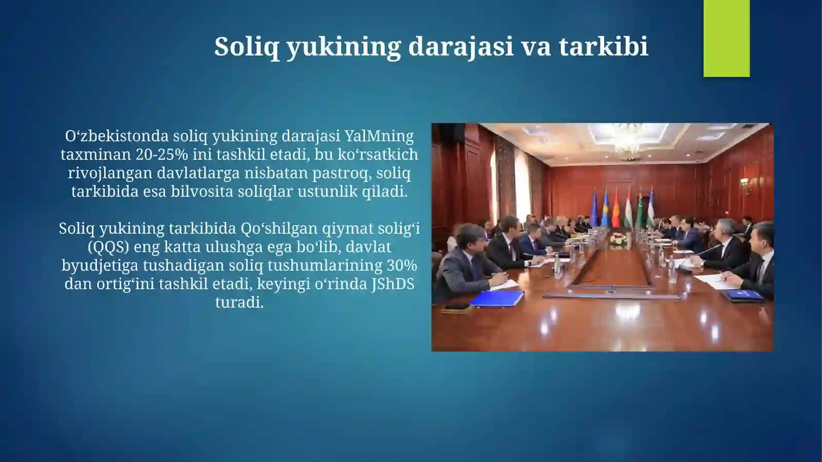 O'zbekistonda soliq tizimining taraqqiy etgan davlatlar soliq tizimi bilansolishtirmatahlili 4
