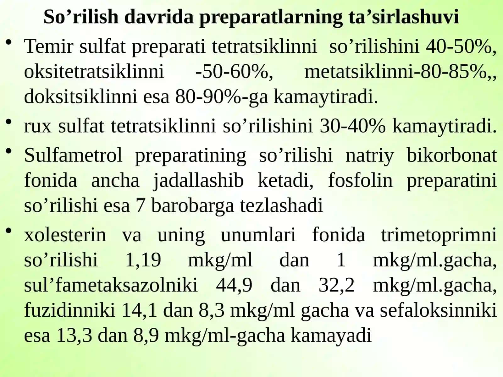 DORILARNING O‘ZARO TA’SIRLASHUVI 4