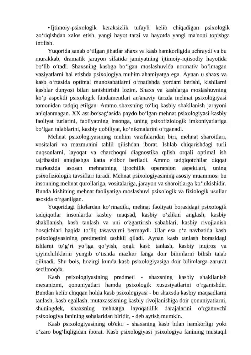 Kasbiy psixologiyasi fanining predmeti 4