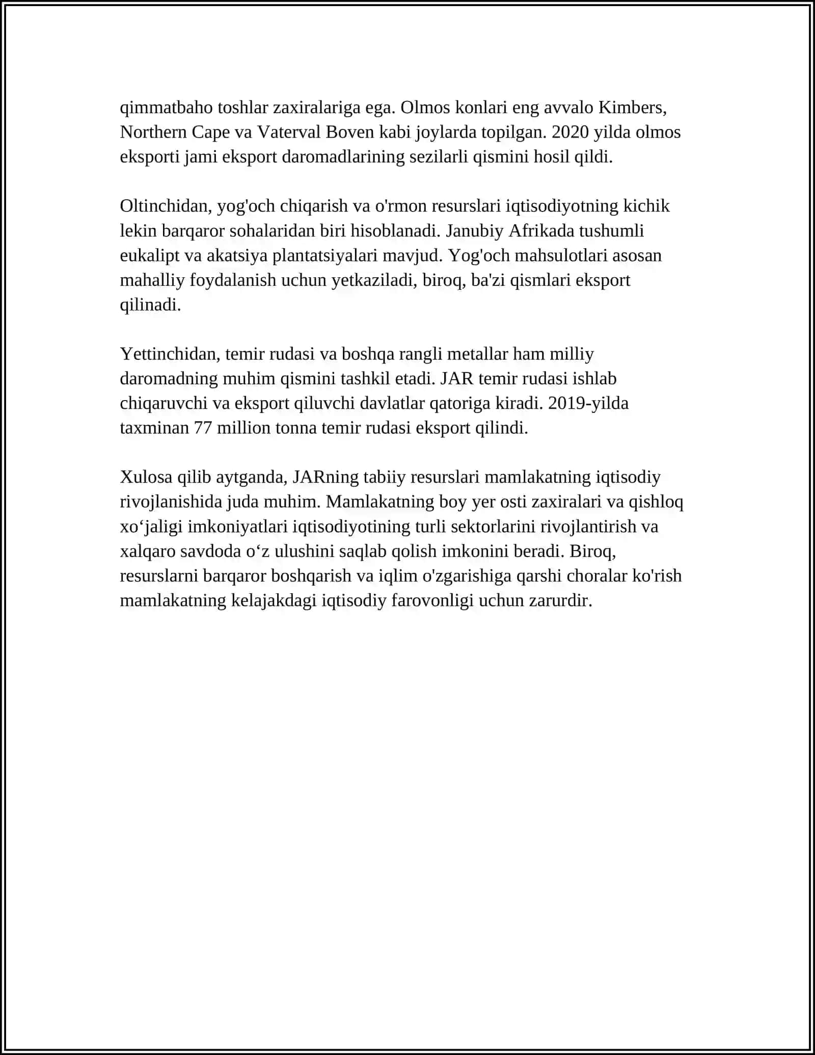 MUSTAQIL ISH Mavzu: JAR NING SIYOSIY, IQTISODIY, IJTIMOIY GEOGRAFIK XUSUSIYATLARI 4