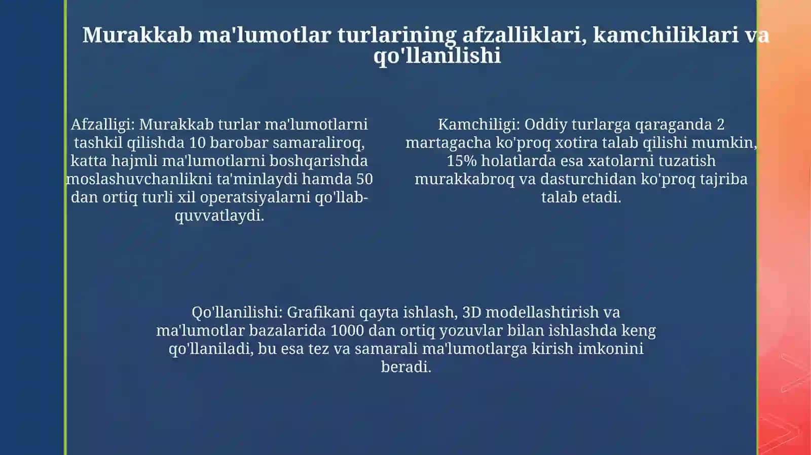 Murakkab ma'lumotlar turlari 4