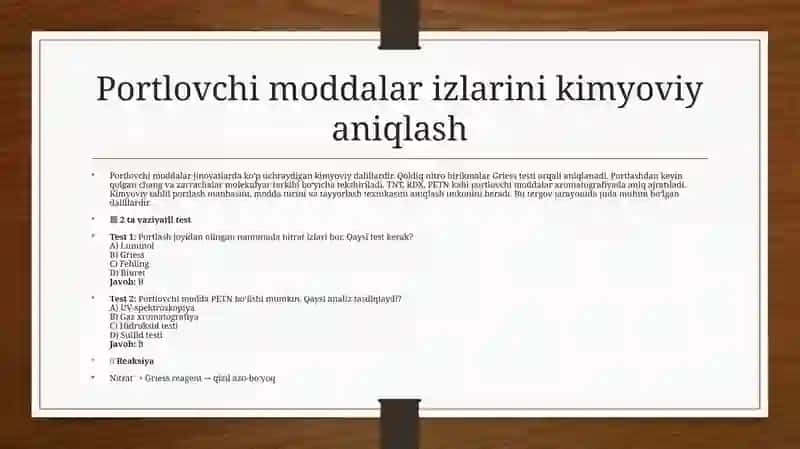 Kriminalistika fanidan kimyo 4