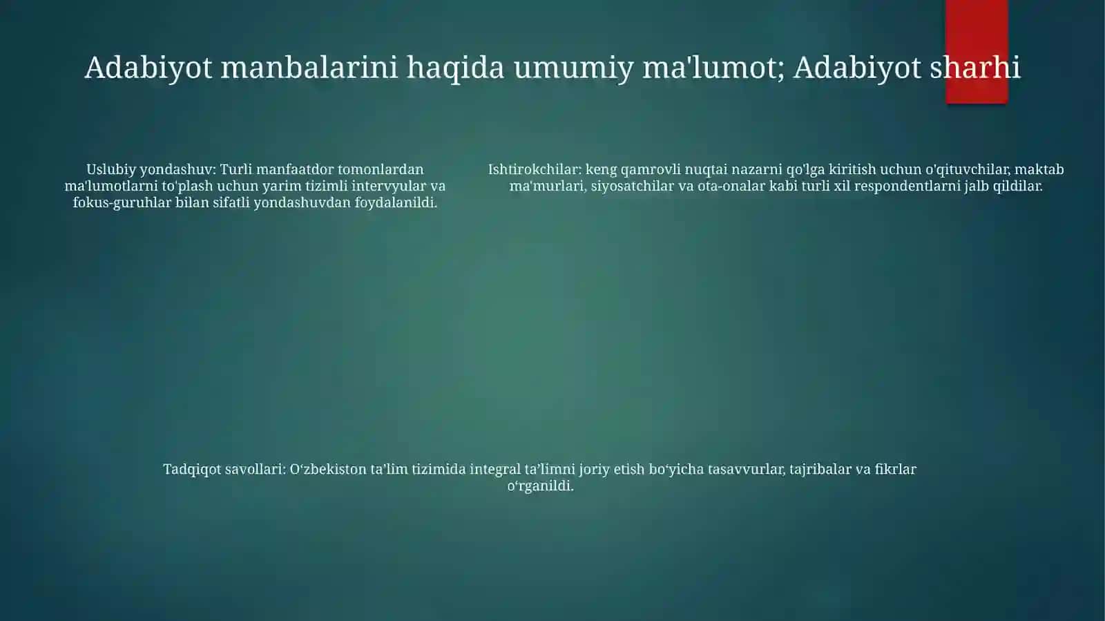 Integratsiyalshgan Ta'Limni Amaliyotga Tadbiq Etish Bo'Yicha Turli Guruhlarga Mansub Respondentlarning Fikrlarini Aniqlashga Qaratilgan Sotsiologik Tadqiqotlar 4