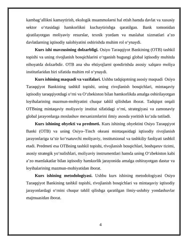 OSIYO TARAQQIYOT BANKining O‘zbekiston bilan hamkorligi 4