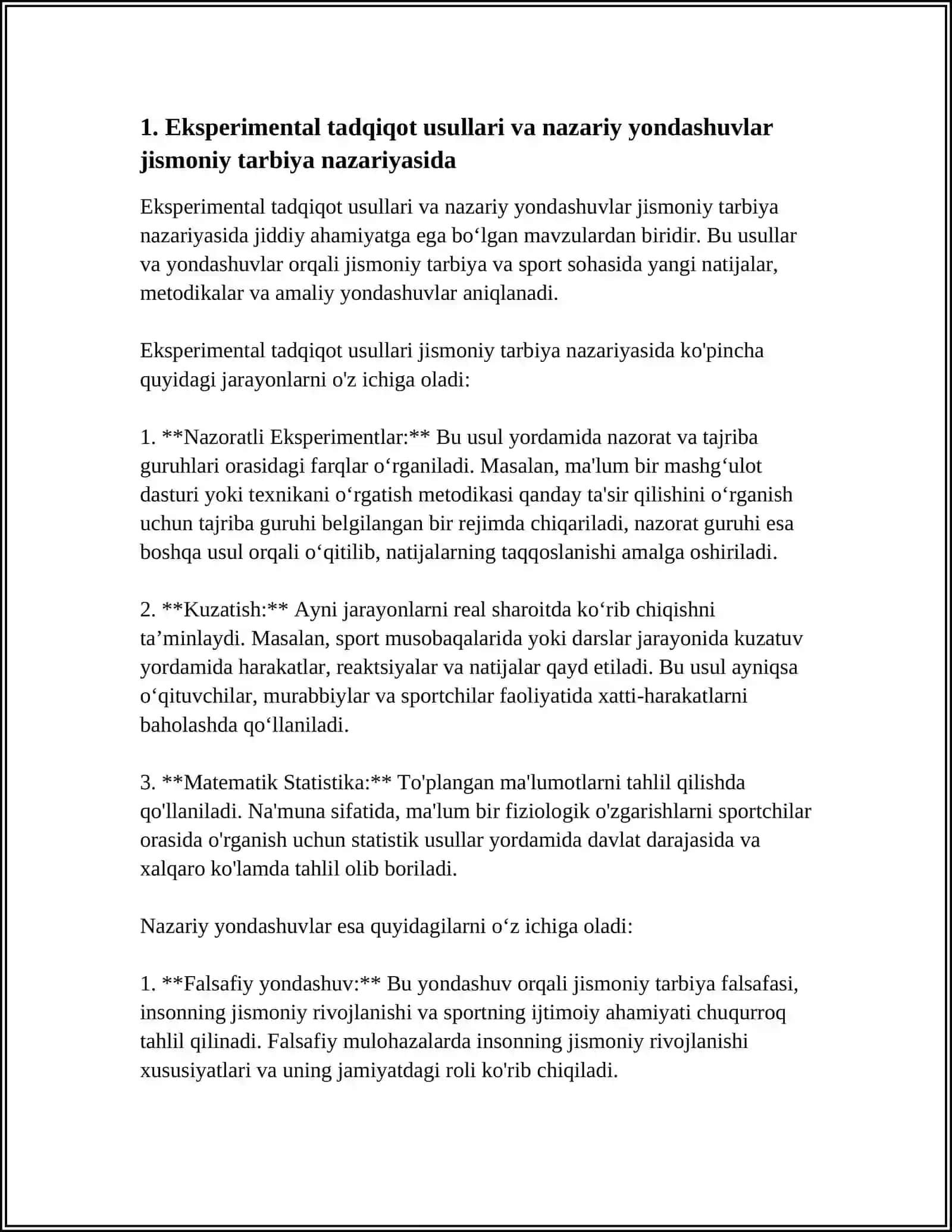JISMONIY TARBIYA NAZARIYASI BOYICHA OLIB BORILAYOTGAN TADQIQOT USLUBLARI 4