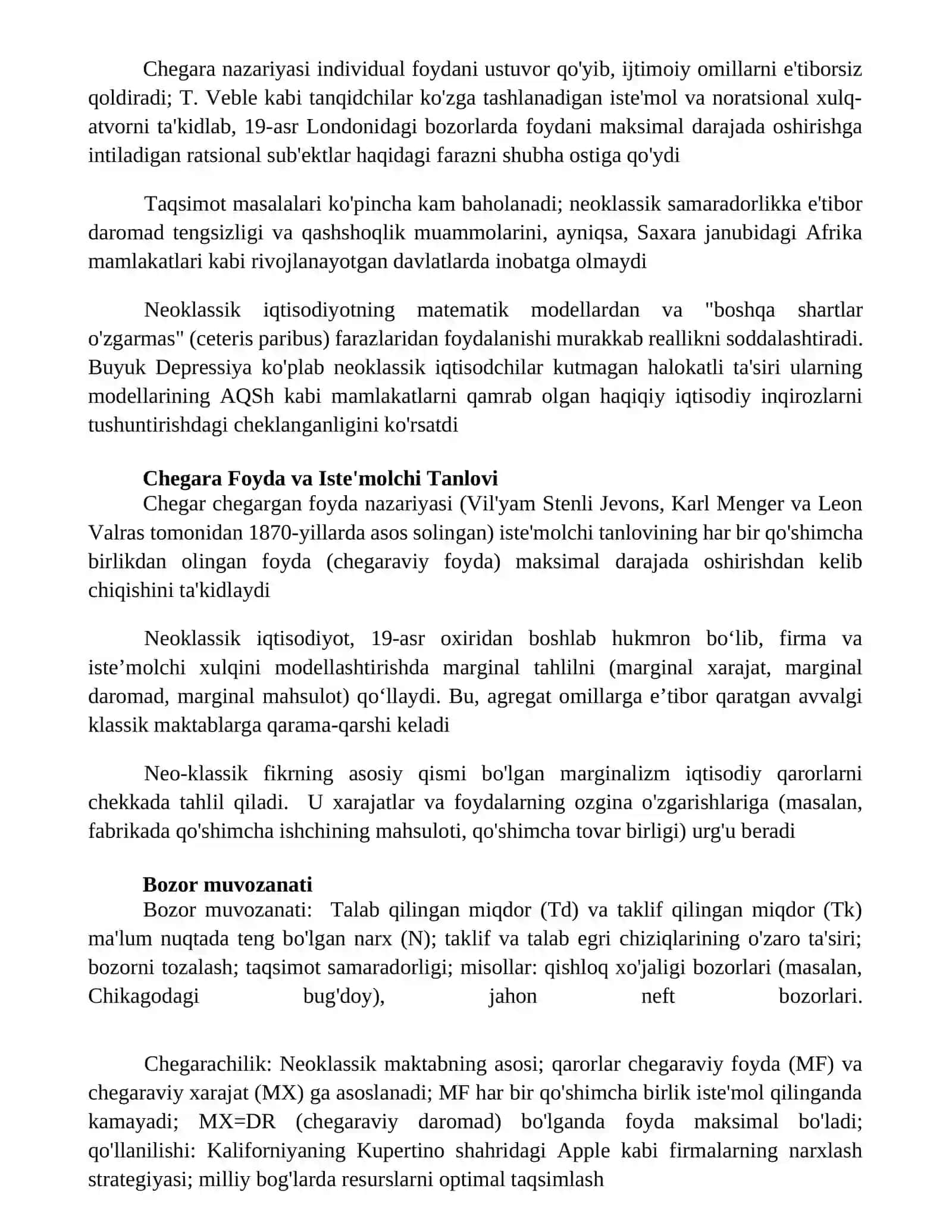 Marjinalizm ta'limoti va neoklassik iqtisodiy maktablar 4