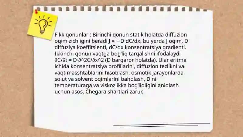 Diffuziya xodisasi eritmalarning kontsentratsiyasi osmos xodisasini kuzatish, osmotik bosim kuchini aniqlash 4