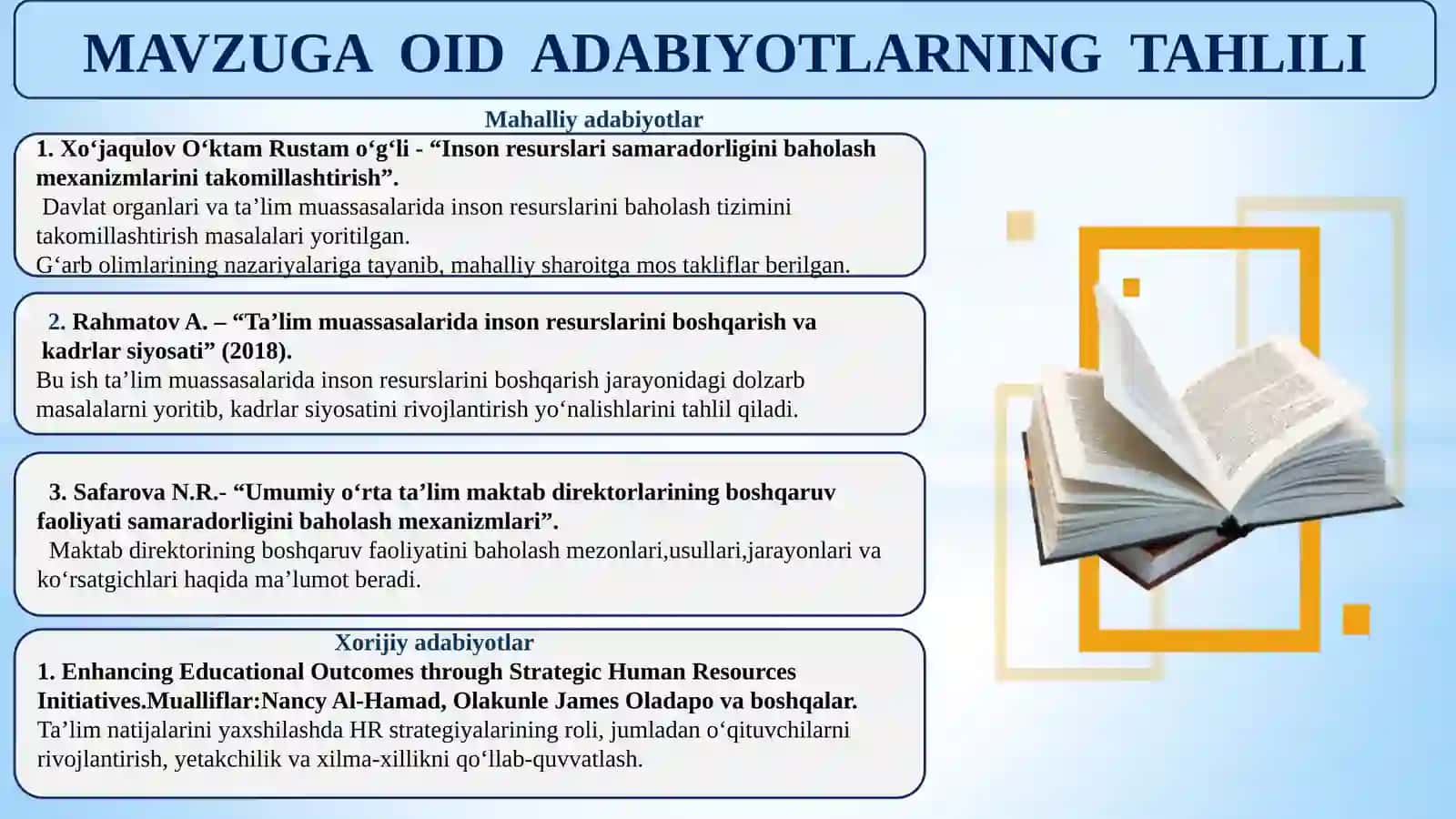 MAKTABDA INSON RESURSLARI SAMARADORLIGINI BAHOLASH VA REYTINGINI YURITISH. 4