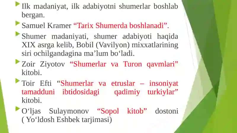 Qadimgi Sharq adabiyotining didaktik xususiyatlari 4
