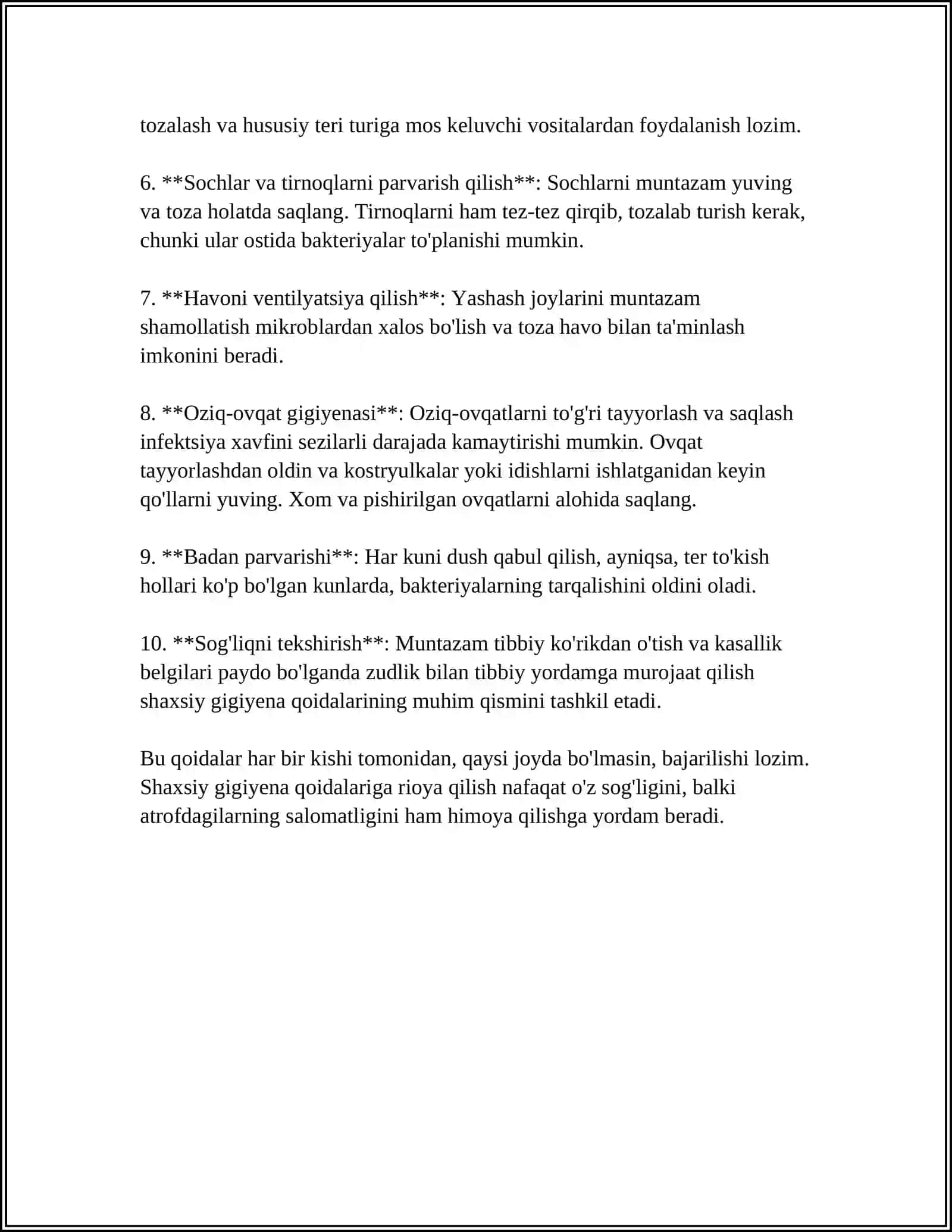 DORIXONADA SANITARIYA QOIDALARI 4
