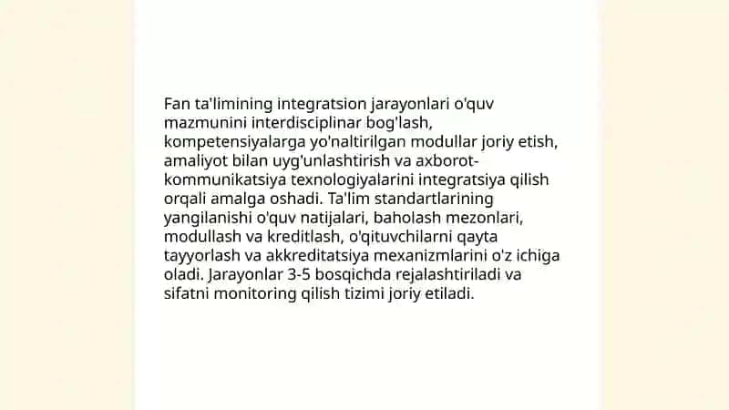 Mustaqillik yillarida pedagogik kadrlar tayyorlash fan talimning integragrasion jarayonlari 4