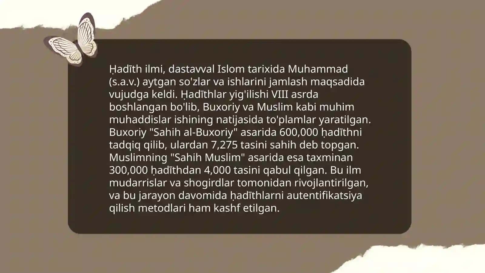 Imom Buxoriy va Termiziyning hadis ilmiga qoʻshgan hissalarining qiyosiy tahlili 4