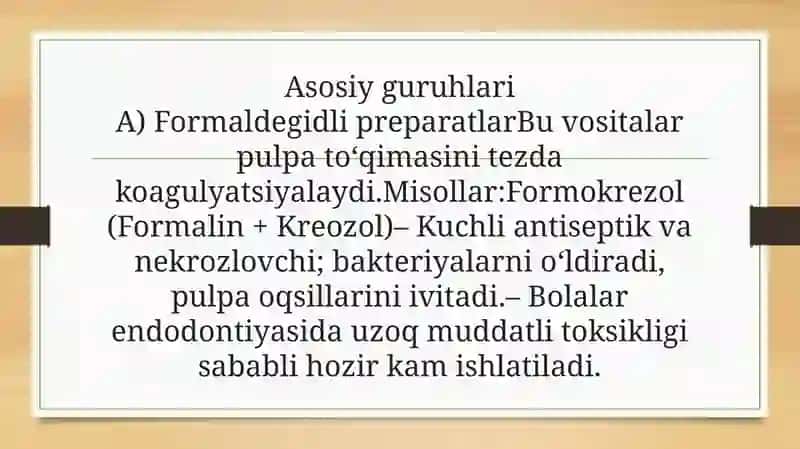 Pulpa nekrozlovchi vositalar 4