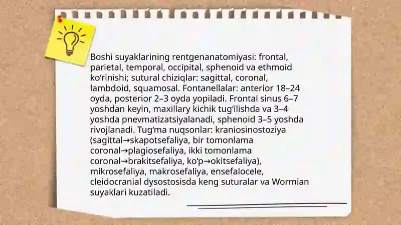 Skelet suyaklarning rentgenanatomiyasi. Skeletning rivojlanish anomaliyalari 4