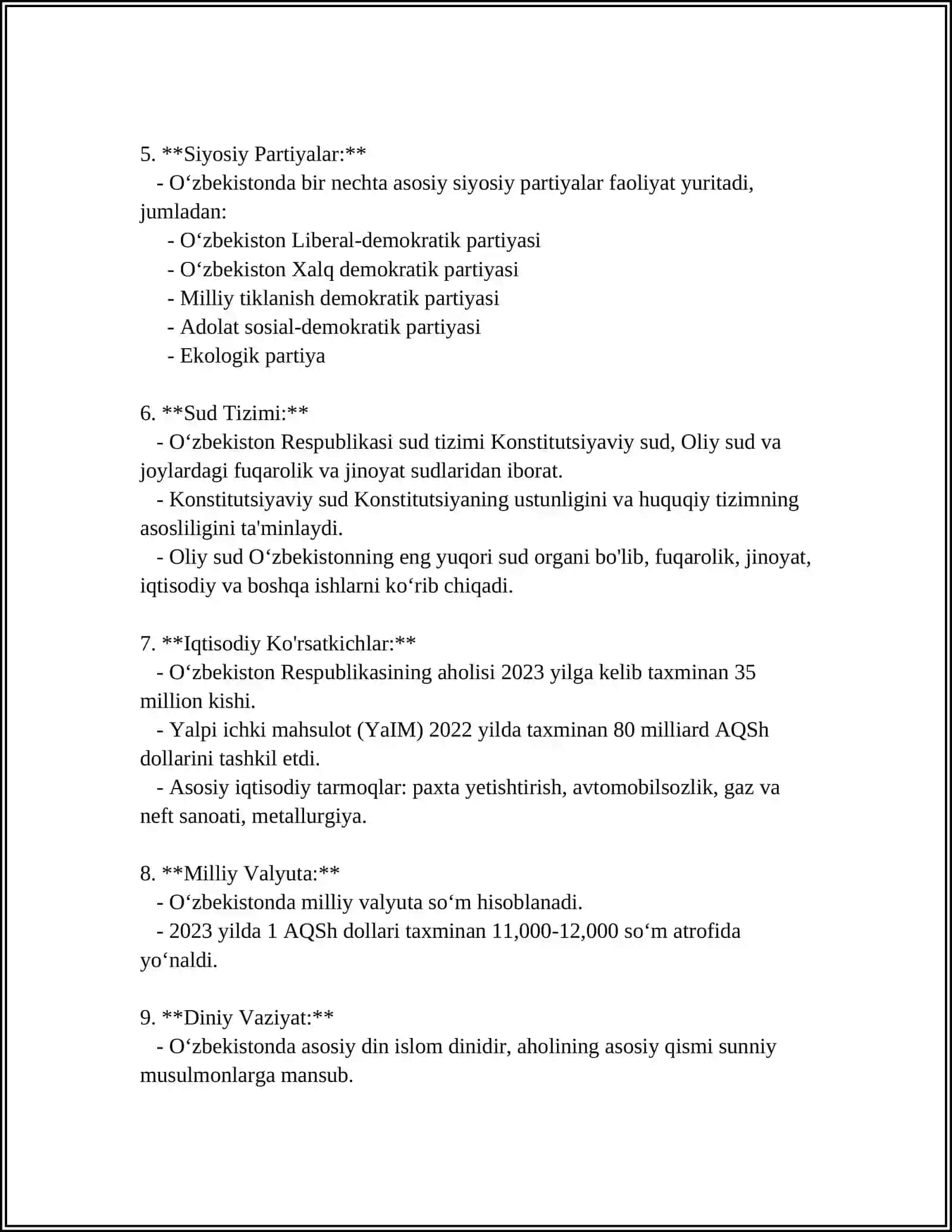 Oʻzbekiston Respublikasining Konstitutsiyasi 4