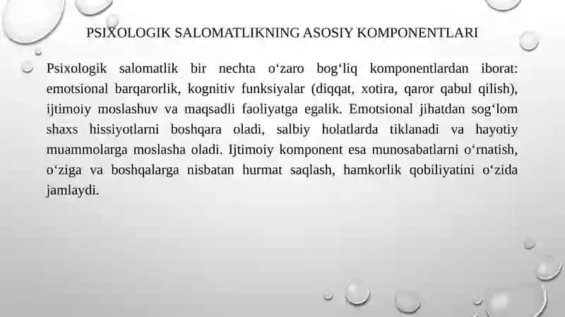 Psixologik Salomatlik mezonlari 4